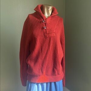 Duluth Trading Co Orange Knit Sweater